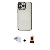 MARSİLYAN™- iPhone 13 Pro Max Kılıf Doruk Doku Prime - Şeffaf Maxco Cam Ekran Koruyucu + Pers Alüminyum Kamera Lens - SABE
