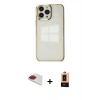 MARSİLYAN™- iPhone 13 Pro Max Kılıf Doruk Doku Prime - Şeffaf Maxco Cam Ekran Koruyucu + Pers Alüminyum Kamera Lens - KI
