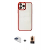 MARSİLYAN™- iPhone 13 Pro Max Kılıf Doruk Doku Prime - Şeffaf Maxco Cam Ekran Koruyucu + Pers Alüminyum Kamera Lens - LT