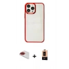 MARSİLYAN™- iPhone 13 Pro Max Kılıf Doruk Doku Prime - Şeffaf Maxco Cam Ekran Koruyucu + Pers Alüminyum Kamera Lens - KI