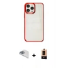 MARSİLYAN™- iPhone 13 Pro Max Kılıf Doruk Doku Prime - Şeffaf Maxco Cam Ekran Koruyucu + Pers Alüminyum Kamera Lens - SABE