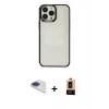 MARSİLYAN™- iPhone 13 Pro Max Kılıf Doruk Doku Prime - Şeffaf Maxco Cam Ekran Koruyucu + Pers Alüminyum Kamera Lens - LT