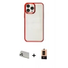 MARSİLYAN™- iPhone 13 Pro Max Kılıf Doruk Doku Prime - Şeffaf Maxco Cam Ekran Koruyucu + Rainbow Kamera Lens Koruma Cam - BZ