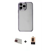 MARSİLYAN™- iPhone 13 Pro Max Kılıf Doruk Doku Prime - Şeffaf Maxco Cam Ekran Koruyucu + Rainbow Kamera Lens Koruma Cam - KI