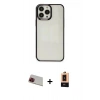 MARSİLYAN™- iPhone 13 Pro Max Kılıf Doruk Doku Prime - Şeffaf Maxco Cam Ekran Koruyucu + Rainbow Kamera Lens Koruma Cam - KI