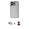 MARSİLYAN™- iPhone 13 Pro Max Kılıf Doruk Doku Prime - Şeffaf Maxco Cam Ekran Koruyucu + Rainbow Kamera Lens Koruma Cam - BZ