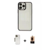 MARSİLYAN™- iPhone 13 Pro Max Kılıf Doruk Doku Prime - Şeffaf Maxco Cam Ekran Koruyucu + Shine Kamera Lens - GD