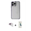 MARSİLYAN™- iPhone 13 Pro Max Kılıf Doruk Doku Prime - Şeffaf Pasifik Cam Ekran Koruyucu + Pers Alüminyum Kamera Lens - GI