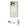 MARSİLYAN™- iPhone 13 Pro Max Kılıf Doruk Doku Prime - Şeffaf Pasifik Cam Ekran Koruyucu + Pers Alüminyum Kamera Lens - KI