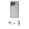 MARSİLYAN™- iPhone 13 Pro Max Kılıf Doruk Doku Prime - Şeffaf Pasifik Cam Ekran Koruyucu + Pers Alüminyum Kamera Lens - SABE