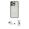 MARSİLYAN™- iPhone 13 Pro Max Kılıf Doruk Doku Prime - Şeffaf Pasifik Cam Ekran Koruyucu + Pers Alüminyum Kamera Lens - SABE