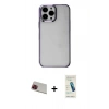 MARSİLYAN™- iPhone 13 Pro Max Kılıf Doruk Doku Prime - Şeffaf Pasifik Cam Ekran Koruyucu + Rainbow Kamera Lens Koruma Cam - KI