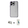 MARSİLYAN™- iPhone 13 Pro Max Kılıf Doruk Doku Prime - Şeffaf Pasifik Cam Ekran Koruyucu + Rainbow Kamera Lens Koruma Cam - REGD