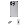 MARSİLYAN™- iPhone 13 Pro Max Kılıf Doruk Doku Prime - Şeffaf Pasifik Cam Ekran Koruyucu + Shine Kamera Lens Koruma Cam - PE