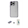 MARSİLYAN™- iPhone 13 Pro Max Kılıf Doruk Doku Prime - Şeffaf Pasifik Cam Ekran Koruyucu + Renkli Kamera Lens Koruma Cam - TU
