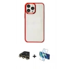MARSİLYAN™- iPhone 13 Pro Max Kılıf Doruk Doku Prime - Siyah 3D Antistatik Cam Ekran Koruyucu + Raze Metal Kamera Lens - GD