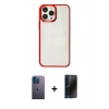MARSİLYAN™- iPhone 13 Pro Max Kılıf Doruk Doku Prime - Siyah 3D Antistatik Hayalet Cam Ekran Koruyucu + Neon Fosforlu Kamera Lens - MI