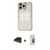 MARSİLYAN™- iPhone 13 Pro Max Kılıf Doruk Doku Prime - Siyah 6D Mat Seramik Hayalet Nano Ekran Koruyucu + Raze Metal Kamera Lens - GD