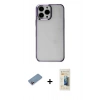 MARSİLYAN™- iPhone 13 Pro Max Kılıf Doruk Doku Prime - Siyah 6D Mat Seramik Hayalet Nano Ekran Koruyucu + Shine Kamera Lens Koruma Cam - PE