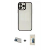 MARSİLYAN™- iPhone 13 Pro Max Kılıf Doruk Doku Prime - Siyah 6D Mat Seramik Hayalet Nano Ekran Koruyucu + Rainbow Kamera Lens Koruma Cam - MI