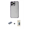 MARSİLYAN™- iPhone 13 Pro Max Kılıf Doruk Doku Prime - Siyah 6D Mat Seramik Hayalet Nano Ekran Koruyucu + Renkli Kamera Lens Koruma Cam - YL