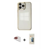 MARSİLYAN™- iPhone 13 Pro Max Kılıf Doruk Doku Prime - Siyah 6D Mat Seramik Hayalet Nano Ekran Koruyucu + Pers Alüminyum Kamera Lens - KI