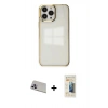 MARSİLYAN™- iPhone 13 Pro Max Kılıf Doruk Doku Prime - Siyah 6D Mat Seramik Hayalet Nano Ekran Koruyucu + Rainbow Kamera Lens Koruma Cam - MR