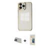 MARSİLYAN™- iPhone 13 Pro Max Kılıf Doruk Doku Prime - Siyah 6D Mat Seramik Hayalet Nano Ekran Koruyucu + Rainbow Kamera Lens Koruma Cam - MI