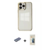 MARSİLYAN™- iPhone 13 Pro Max Kılıf Doruk Doku Prime - Siyah 6D Mat Seramik Hayalet Nano Ekran Koruyucu + Renkli Kamera Lens Koruma Cam - YL
