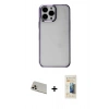 MARSİLYAN™- iPhone 13 Pro Max Kılıf Doruk Doku Prime - Siyah 6D Mat Seramik Hayalet Nano Ekran Koruyucu + Rainbow Kamera Lens Koruma Cam - REGD