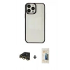 MARSİLYAN™- iPhone 13 Pro Max Kılıf Doruk Doku Prime - Siyah 6D Mat Seramik Hayalet Nano Ekran Koruyucu + Raze Metal Kamera Lens - GD