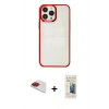 MARSİLYAN™- iPhone 13 Pro Max Kılıf Doruk Doku Prime - Siyah 6D Mat Seramik Hayalet Nano Ekran Koruyucu + Pers Alüminyum Kamera Lens - KI