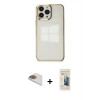MARSİLYAN™- iPhone 13 Pro Max Kılıf Doruk Doku Prime - Siyah 6D Mat Seramik Hayalet Nano Ekran Koruyucu + Pers Alüminyum Kamera Lens - GD