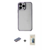 MARSİLYAN™- iPhone 13 Pro Max Kılıf Doruk Doku Prime - Siyah 6D Mat Seramik Hayalet Nano Ekran Koruyucu + Renkli Kamera Lens Koruma Cam - TU