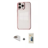 MARSİLYAN™- iPhone 13 Pro Max Kılıf Doruk Doku Prime - Siyah 6D Mat Seramik Hayalet Nano Ekran Koruyucu + Pers Alüminyum Kamera Lens - GD