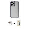 MARSİLYAN™- iPhone 13 Pro Max Kılıf Doruk Doku Prime - Siyah 6D Mat Seramik Hayalet Nano Ekran Koruyucu + Pers Alüminyum Kamera Lens - GD