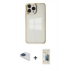 MARSİLYAN™- iPhone 13 Pro Max Kılıf Doruk Doku Prime - Siyah 6D Mat Seramik Hayalet Nano Ekran Koruyucu + Pers Alüminyum Kamera Lens - LT
