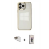 MARSİLYAN™- iPhone 13 Pro Max Kılıf Doruk Doku Prime - Siyah Bilvis 3D Cam Ekran Koruyucu + Pers Alüminyum Kamera Lens - GD