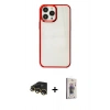MARSİLYAN™- iPhone 13 Pro Max Kılıf Doruk Doku Prime - Siyah Bilvis 3D Cam Ekran Koruyucu + Raze Metal Kamera Lens - GD