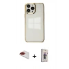 MARSİLYAN™- iPhone 13 Pro Max Kılıf Doruk Doku Prime - Siyah Bilvis 3D Cam Ekran Koruyucu + Pers Alüminyum Kamera Lens - KI