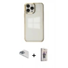 MARSİLYAN™- iPhone 13 Pro Max Kılıf Doruk Doku Prime - Siyah Bilvis 3D Cam Ekran Koruyucu + Pers Alüminyum Kamera Lens - SABE