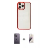 MARSİLYAN™- iPhone 13 Pro Max Kılıf Doruk Doku Prime - Siyah Bilvis 3D Mat Cam Ekran Koruyucu + Neon Fosforlu Kamera Lens - BZ
