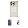 MARSİLYAN™- iPhone 13 Pro Max Kılıf Doruk Doku Prime - Siyah Bilvis 3D Mat Cam Ekran Koruyucu + Neon Fosforlu Kamera Lens - BZ