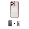 MARSİLYAN™- iPhone 13 Pro Max Kılıf Doruk Doku Prime - Siyah Bilvis 3D Mat Cam Ekran Koruyucu + Neon Fosforlu Kamera Lens - BZ