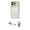MARSİLYAN™- iPhone 13 Pro Max Kılıf Doruk Doku Prime - Siyah Bilvis 3D Mat Cam Ekran Koruyucu + Pers Alüminyum Kamera Lens - GI