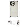 MARSİLYAN™- iPhone 13 Pro Max Kılıf Doruk Doku Prime - Siyah Bilvis 3D Mat Cam Ekran Koruyucu + Pers Alüminyum Kamera Lens - GI