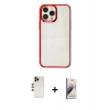 MARSİLYAN™- iPhone 13 Pro Max Kılıf Doruk Doku Prime - Siyah Bilvis 3D Mat Cam Ekran Koruyucu + Shine Kamera Lens - GD