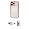 MARSİLYAN™- iPhone 13 Pro Max Kılıf Doruk Doku Prime - Siyah Bilvis 3D Mat Cam Ekran Koruyucu + Rainbow Kamera Lens Koruma Cam - REGD