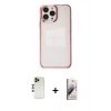 MARSİLYAN™- iPhone 13 Pro Max Kılıf Doruk Doku Prime - Siyah Bilvis 3D Mat Cam Ekran Koruyucu + Shine Kamera Lens - GD