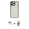 MARSİLYAN™- iPhone 13 Pro Max Kılıf Doruk Doku Prime - Siyah Bilvis 3D Mat Cam Ekran Koruyucu + Pers Alüminyum Kamera Lens - SABE